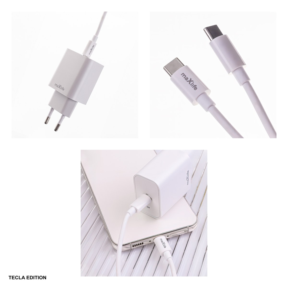 Set incarcator priza cu cablu USB-C Maxlife MXTC-06-20C, 20W, 1 x USB-C, Power Delivery, Quick Charge, Alb [4]