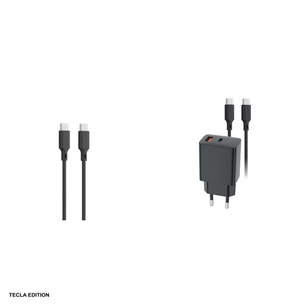 Set incarcator priza cu cablu USB-C Setty RLSK-AC-01, 30W, 1 x USB-A, 1 x USB-C, Power Delivery, Quick Charge, cablu 1 m, Negru [4]