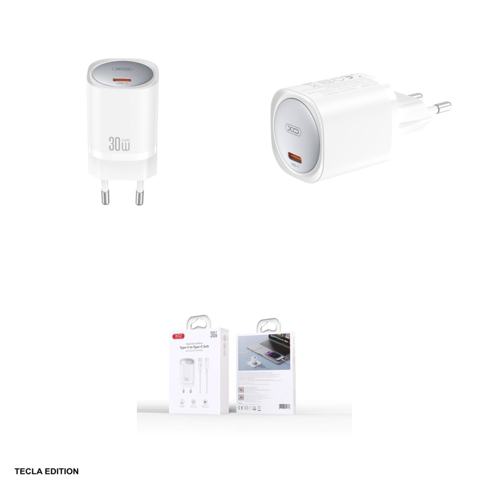 Set incarcator priza cu cablu USB-C XO CE20, 30W, 1 x USB-C, Power Delivery, Alb [4]