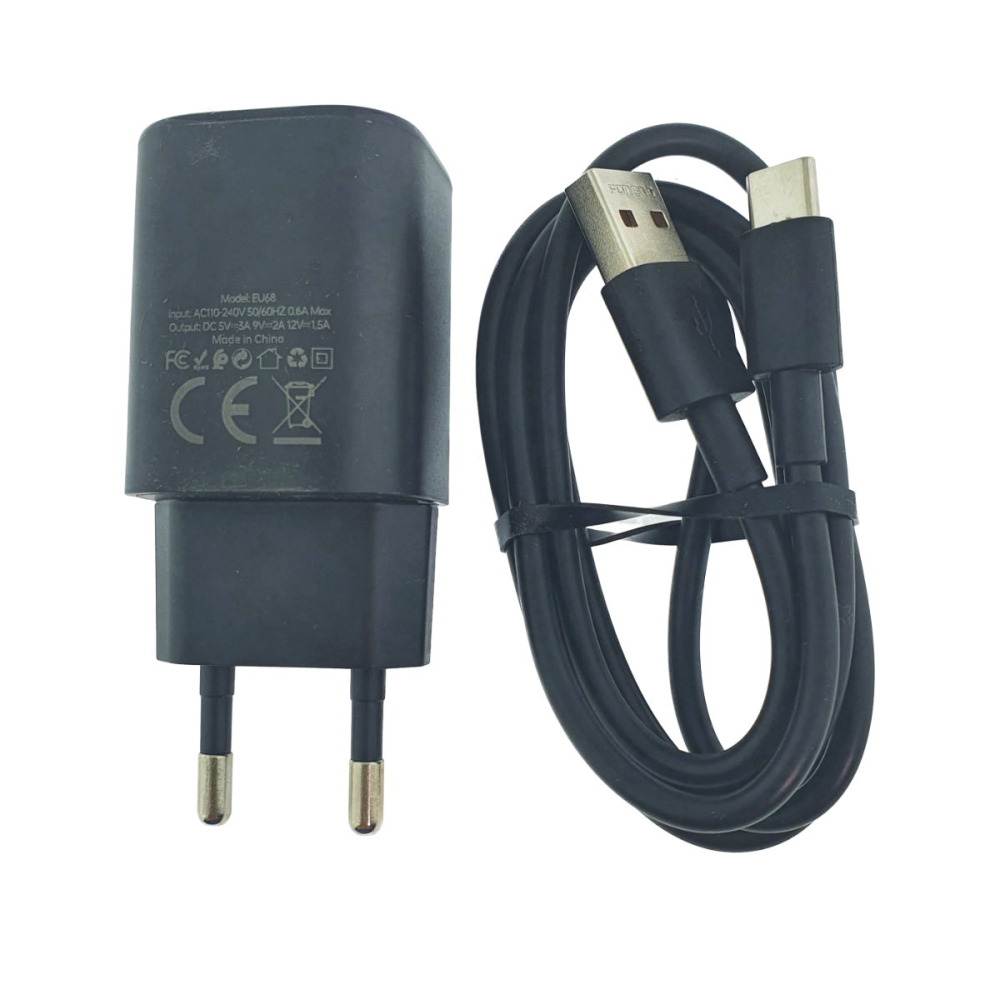 Set Incarcator Rapid USB QC 3.0 18W Foneng EU68 cu Cablu USB-C, Compact si Portabil, Negru [2]