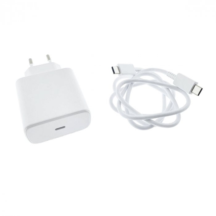 Set incarcator retea 45W, PD, cu port USB-C si cablu cu conectori USB-C, 10451, alb [2]