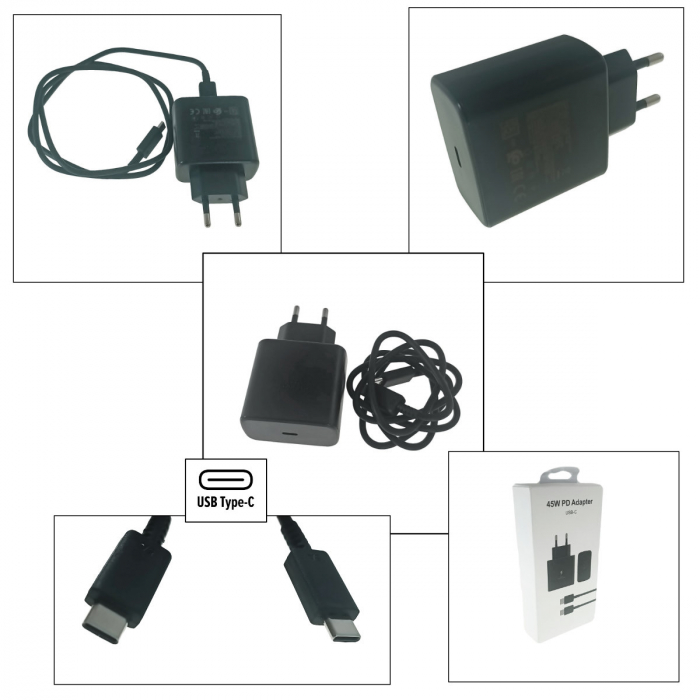 Set incarcator retea 45W, PD, cu port USB-C si cablu cu conectori USB-C, 10451, negru [3]