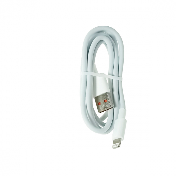 Set incarcator retea FONENG EU45, 2.4A 12 W, 1 X USB, cu cablu USB si conector compatibil tip lightning cu lungime 1m, alb [3]
