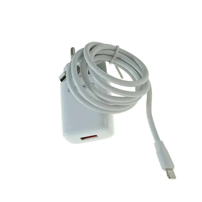 Set incarcator retea JELLICO EU01, 2.4A 12 W, 1 X USB, cu cablu USB si conector tip iphone tata cu lungime 1m, alb [2]