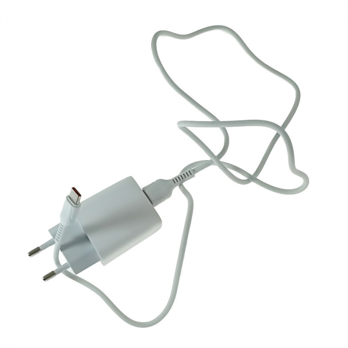 Set incarcator retea X-Scoot CH-236, 3.1A, 2 X USB, cablu USB si conector USB-C tata cu lungime 1m, alb [1]