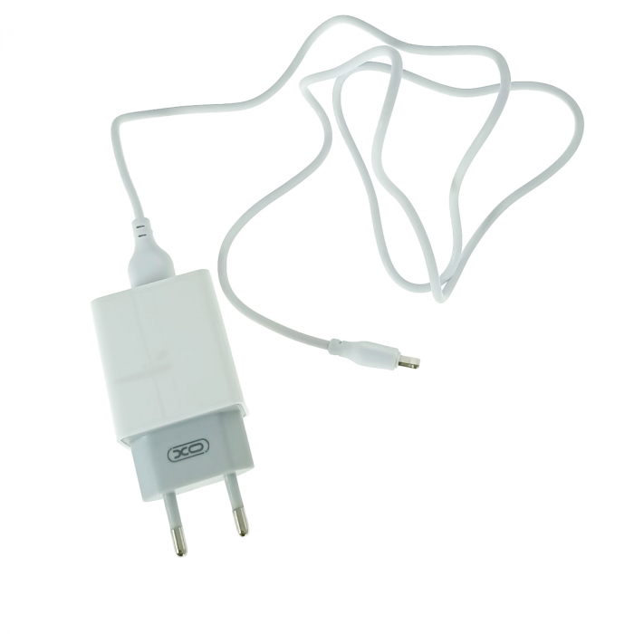 Set incarcator retea XO-L65 87134, cu cablu USB -lightning de 100 cm, 2 x USB, 2.4 A, alb [3]
