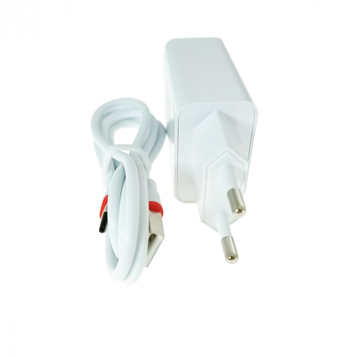 Set incarcator USB 18W, cu cablu USB-C lungime 1m, Borofone 70248, Quick Charge 3.0, 100 - 240V, 3A, alb [4]