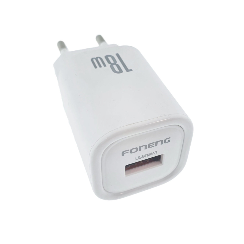 Set Incarcator USB Rapid QC 3.0 18W Foneng EU68 cu Cablu USB-C. Compact si Portabil, Alb [4]