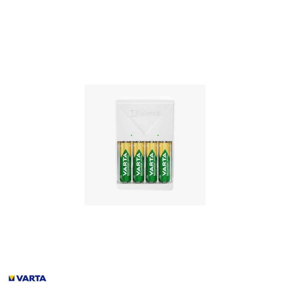 Set incarcator VARTA Plug Charger 57657 101 451 cu 4 acumulatori AA Ni-MH 2100 mAh, incarca 2 sau 4 acumulatori AA sau AAA, se pune direct in priza, indicatoare LED [4]