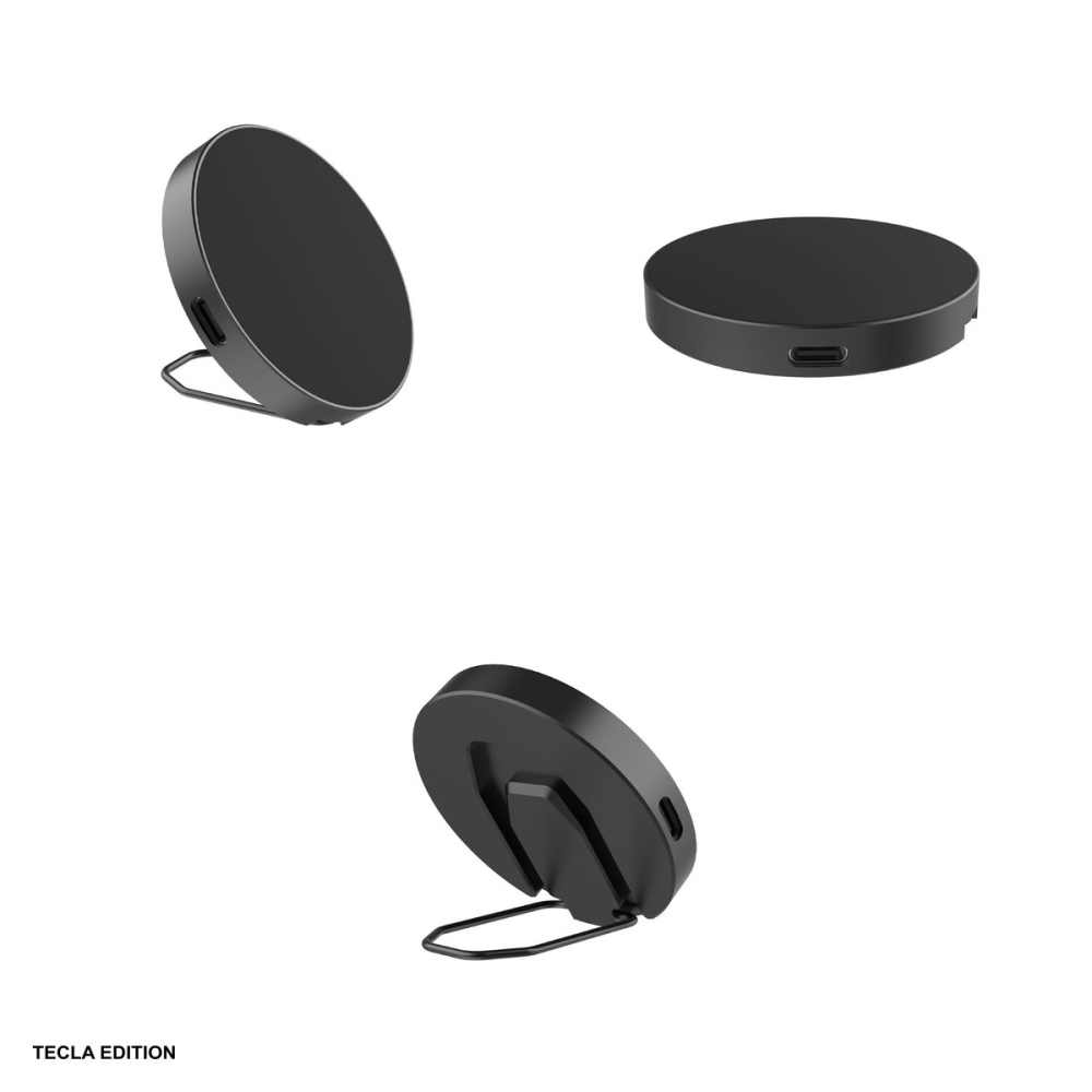 Set incarcator wireless magnetic cu suport si cablu USB-C Forever Recycling RLIR129-MS, 15W, MagSafe, Negru [4]