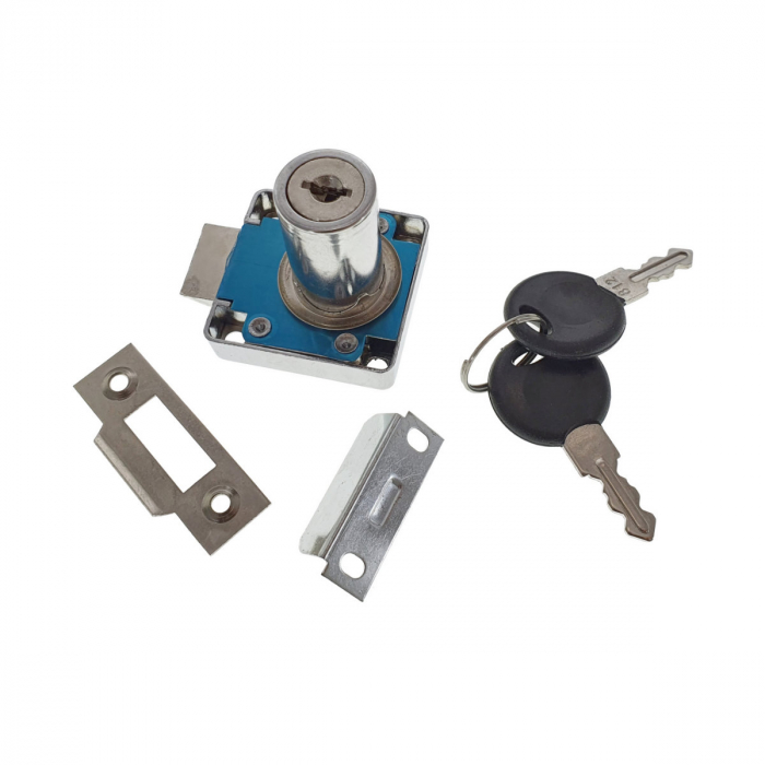 Set incuietoare pentru mobilier, FAM-66847, cu butuc si 2 chei, cromat, dimensiuni 43 x 40 x 40 mm [4]