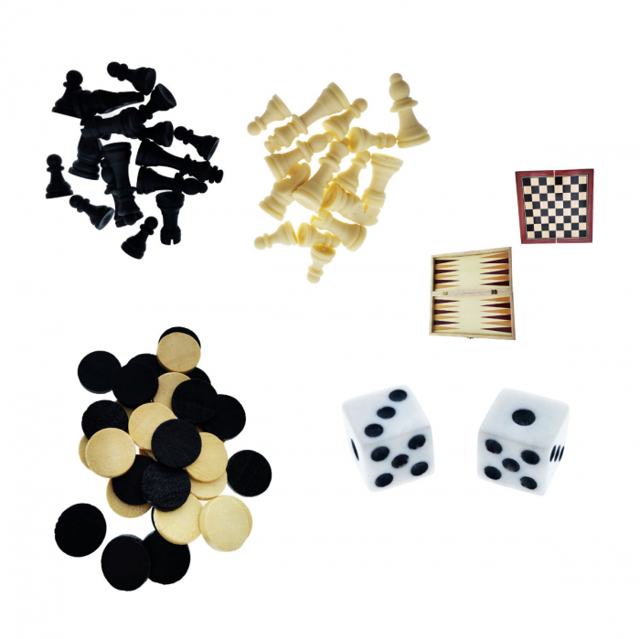 Set jocuri de masa 3 in 1, sah, table si dame, suprafata 30 x 30 cm, din lemn [3]