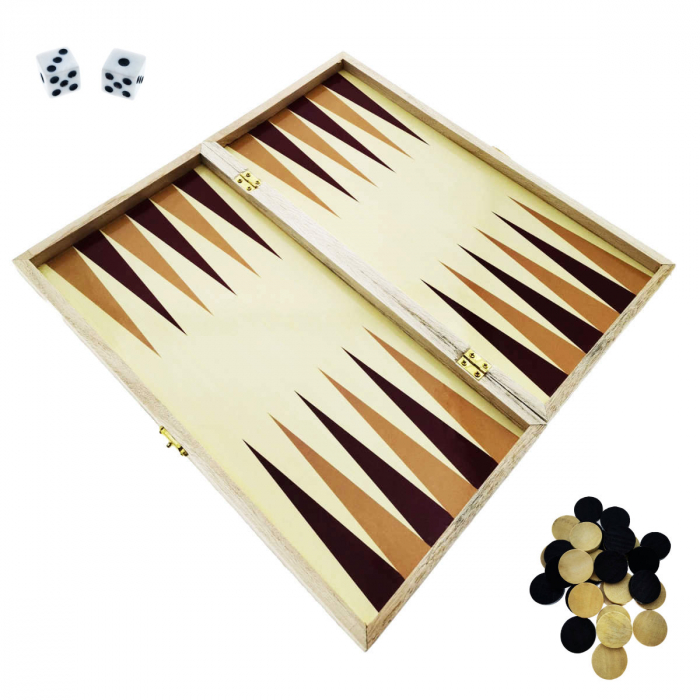 Set jocuri de masa 3 in 1, sah, table si dame, suprafata 35 x 35 cm, din lemn [3]