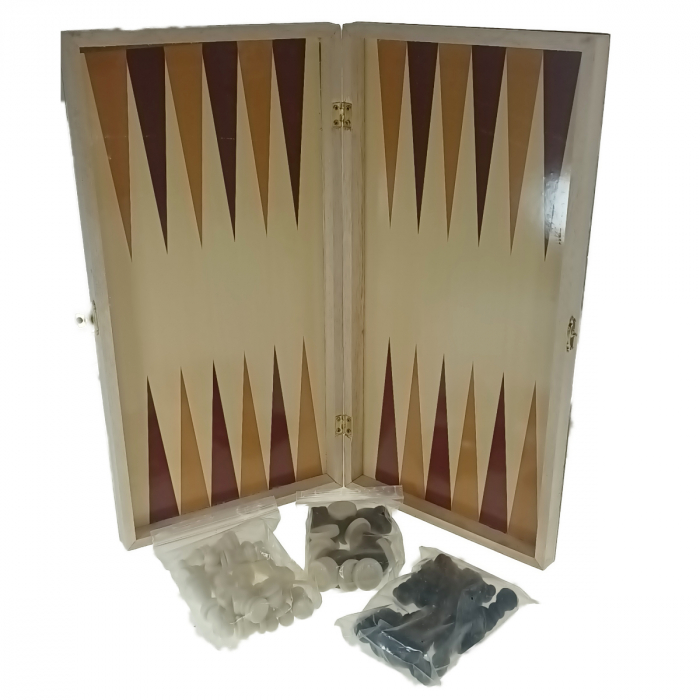 Set jocuri de masa 3 in 1, sah, table si dame, suprafata 39 x 39 cm, din lemn [3]