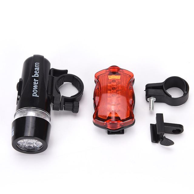 Set Lampă Bicicletă Power Beam - 5 LED Față + Spate - 7 Moduri Luminoase, Montaj Rapid pe Ghidon [4]