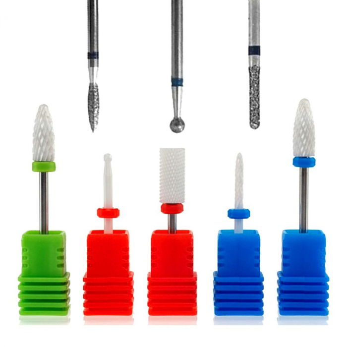 Set manichiura si pedichiura cu 8 freze de ingrijire unghii pentru masinile de frezat cu cap „twist & lock” [3]