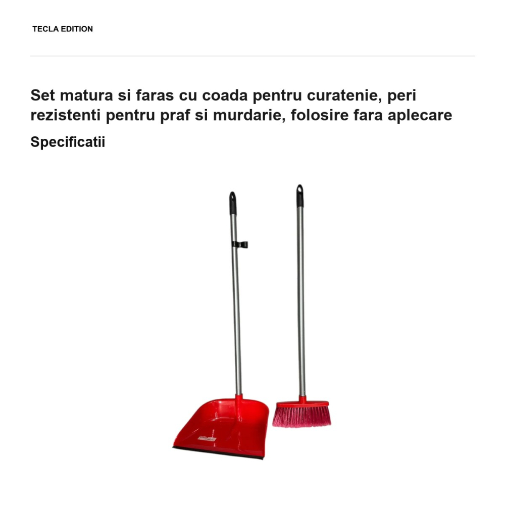 Set matura si faras cu coada pentru curatenie, peri rezistenti pentru praf si murdarie, folosire fara aplecare [3]