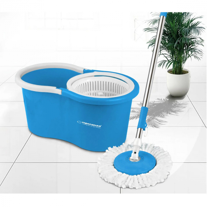 Set mop rotativ, Spin Mop Perfect Clean 96405, cu galeata si storcator, rotire 360 grade [6]