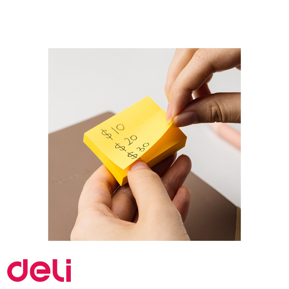Set notes adezive Deli, 3 culori x 100 file, dimensiune 38x51mm, pentru organizare rapida la birou [4]