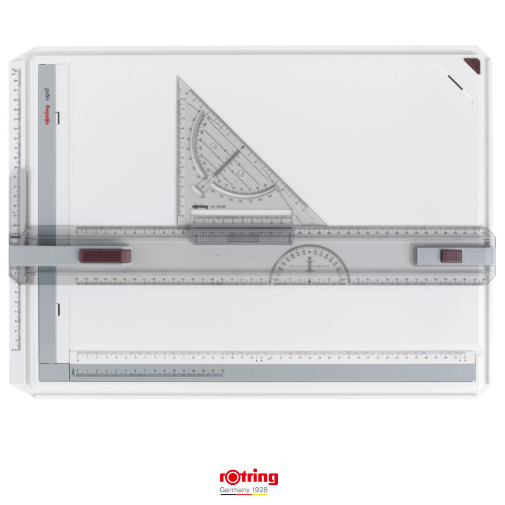 Set Planseta Proiectare A3 Rapid Rotring cu Geanta Transport, Sistem Triplu Fixare si Echer Profesional [2]