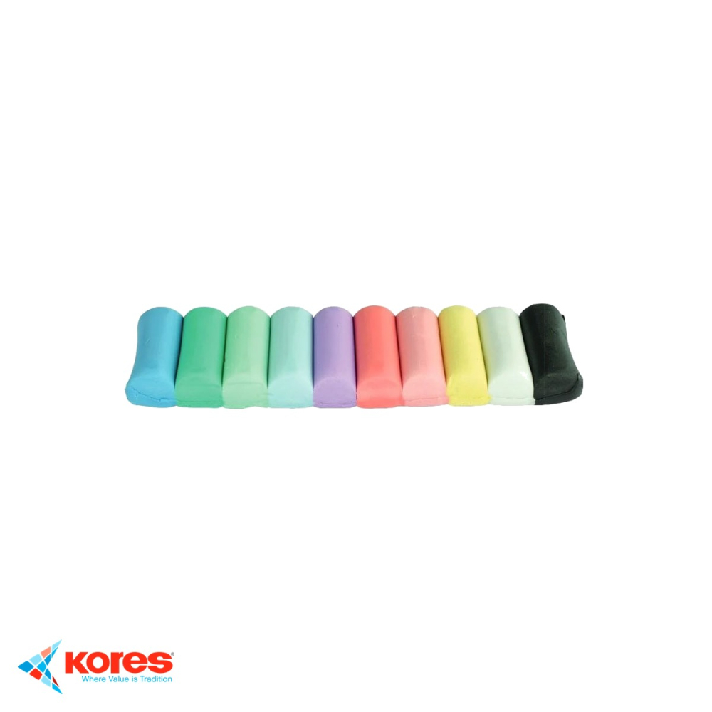 Set plastilina 10 culori pastel Kores, 200g, usor de modelat, pentru copii [4]