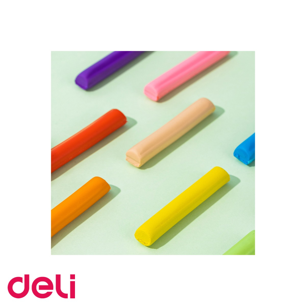 Set plastilina Deli, 12 culori, 160g, pentru modelaj creativ si dezvoltarea abilitatilor motorii la copii [4]