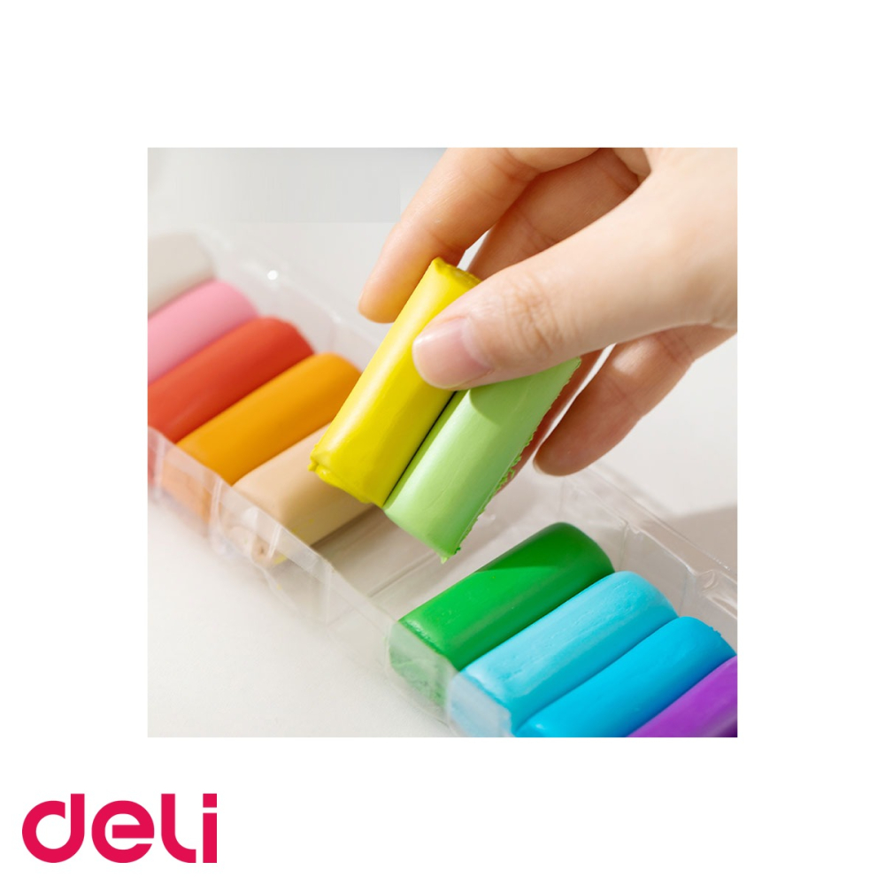 Set plastilina Deli, 12 culori, 200g, pentru modelaj creativ si dezvoltarea abilitatilor motorii la copii [4]