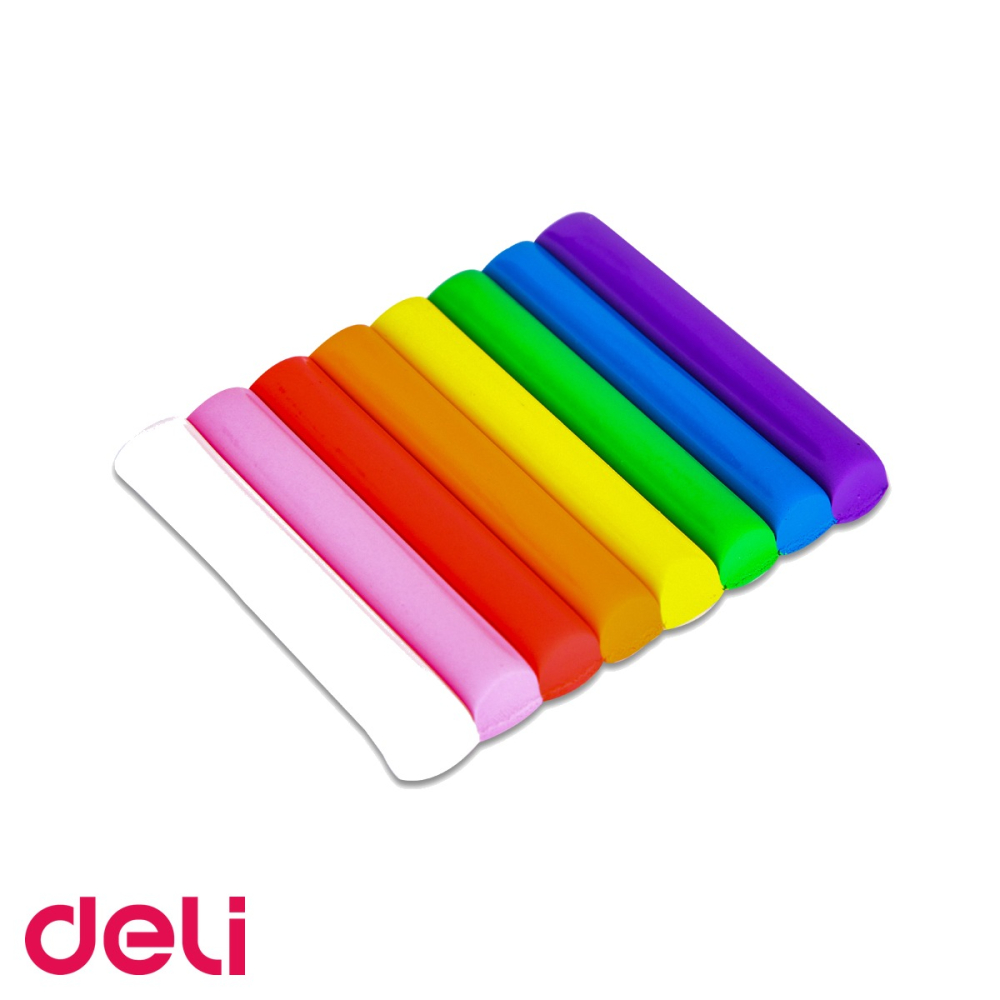 Set plastilina Deli, 8 culori 100g cu forme de modelaj si roller, pentru copii [4]