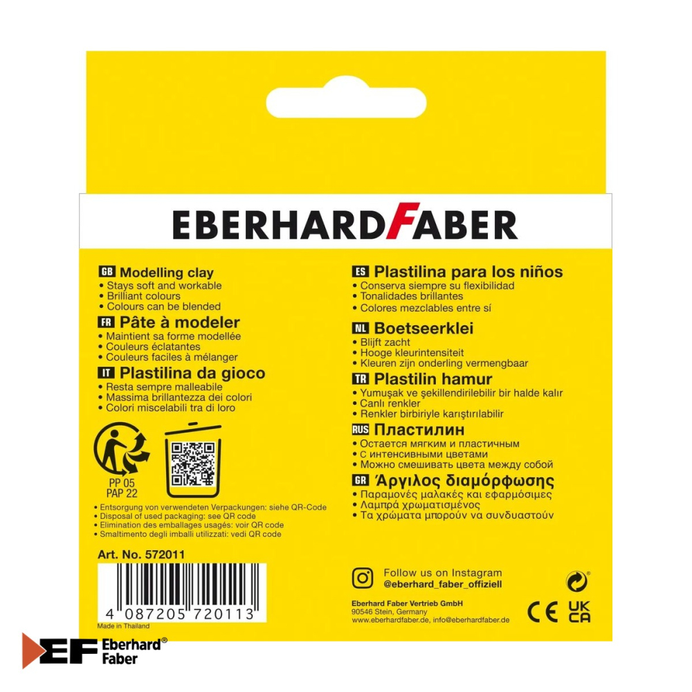 Set plastilina Eberhard Faber, 10 culori, 185g, usor de modelat, pentru copii [5]