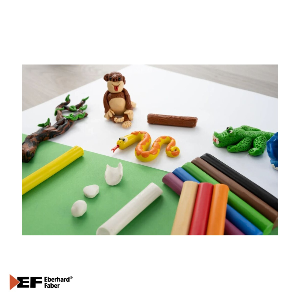 Set plastilina Eberhard Faber, 10 culori, 185g, usor de modelat, pentru copii [4]