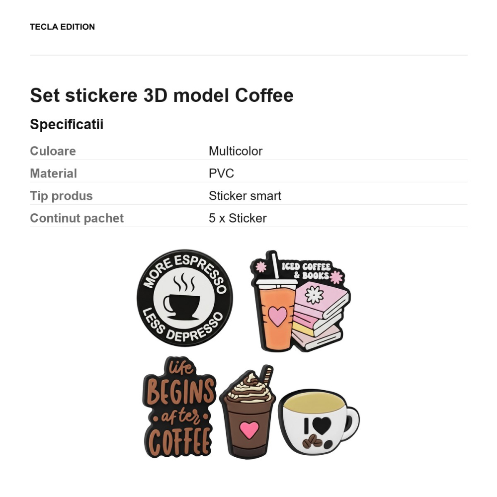 Set stickere 3D model cafea [3]