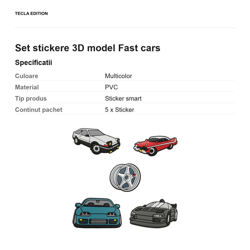 Set stickere 3D model Fast cars [3]