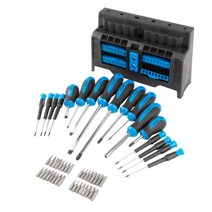 Set surubelnite si biti, 50 elemente, Lanberg NT-0804, magnetizator, suport cu organizator, negru cu albastru [2]