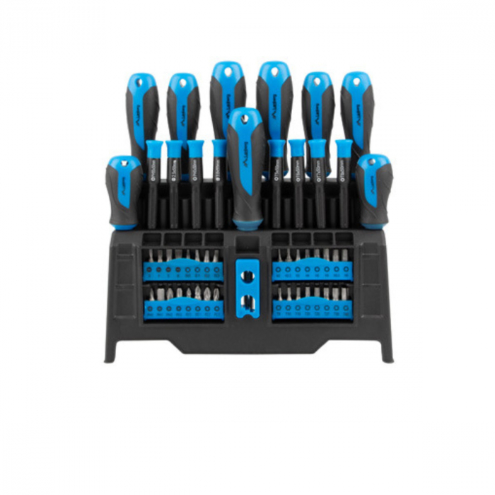 Set surubelnite si biti, 50 elemente, Lanberg NT-0804, magnetizator, suport cu organizator, negru cu albastru [4]