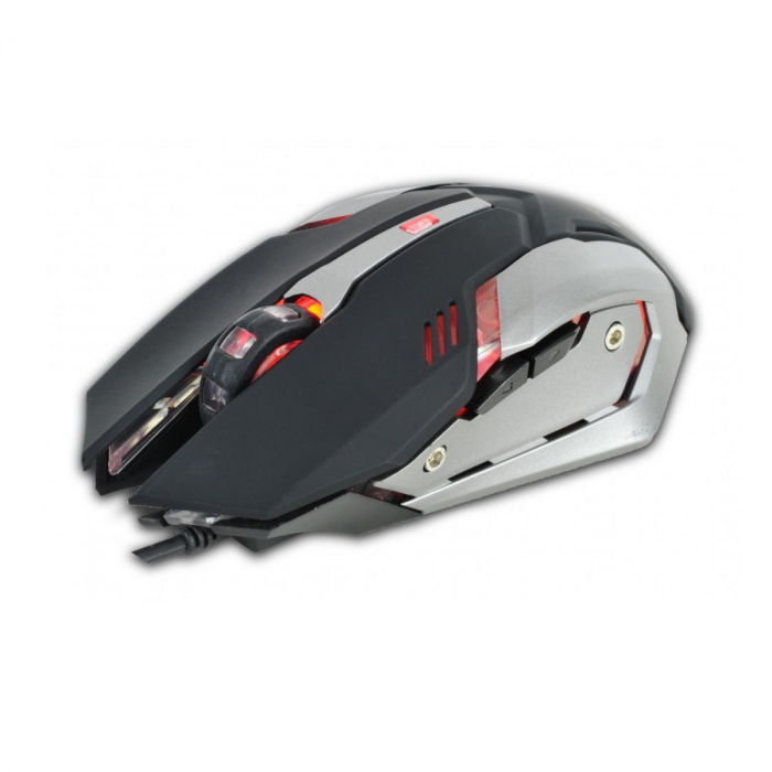 Set tastatura US QWERTY multimedia si mouse 6D + scroll, 800/1200/1600/2400 DPI, Rebeltec, spatiu pentru smartphone, cu iluminare LED multicolor, lungime cablu 1.5m [6]