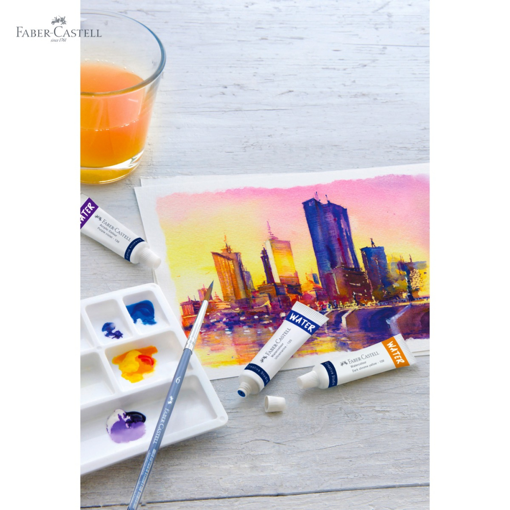 Set tempera Faber-Castell, 12 culori in tuburi de 9ml cu paleta de amestecare, pentru copii si scolari [5]