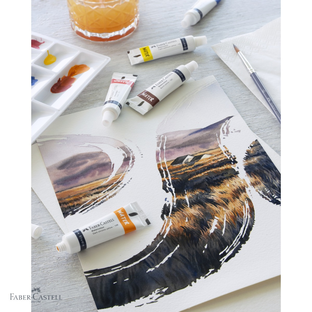 Set tempera Faber-Castell, 12 culori in tuburi de 9ml cu paleta de amestecare, pentru copii si scolari [4]