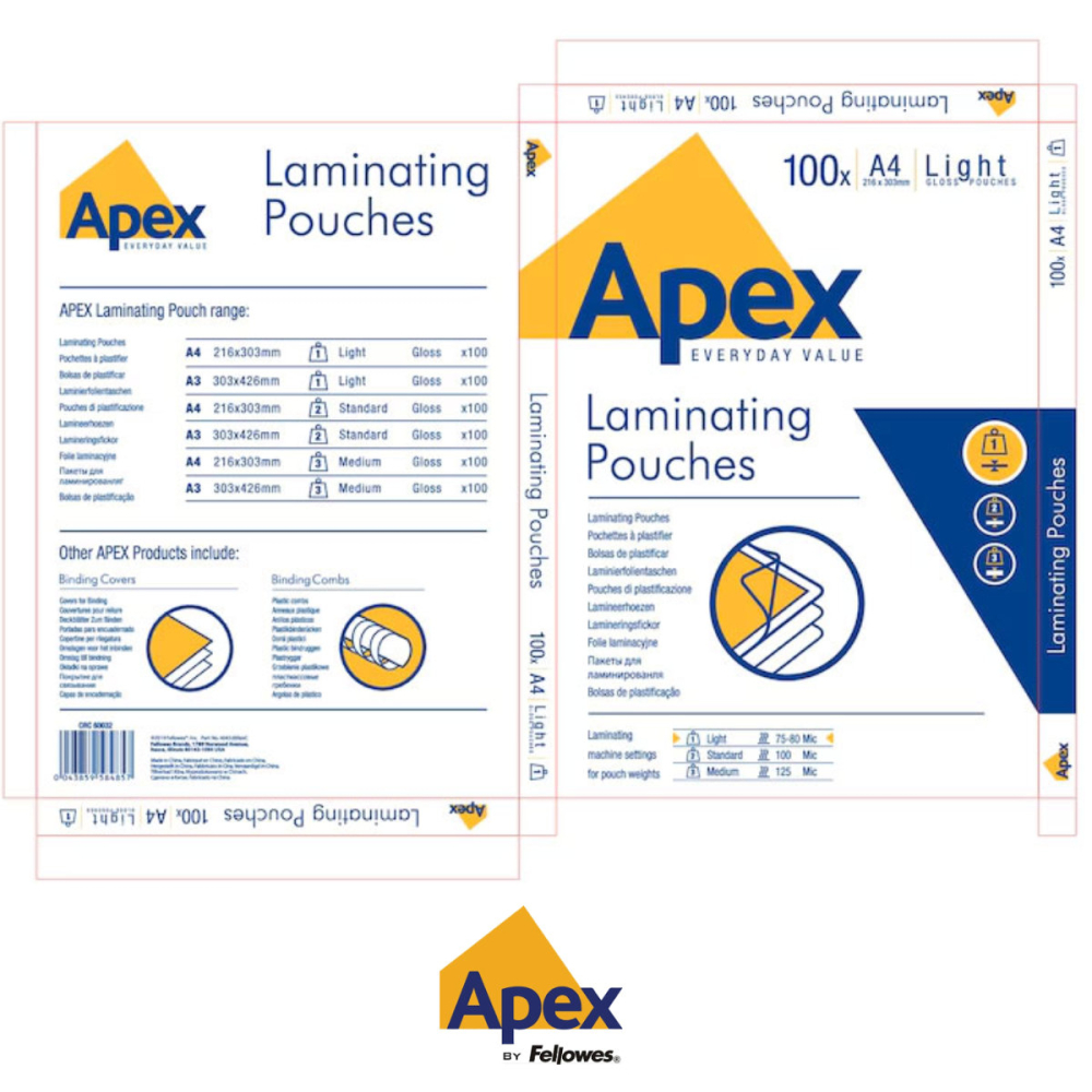 Set100 folii laminare Fellowes APEX, format A4, 80 microni, finisaj lucios, pachet 100 bucati, pentru protectie documente si utilizare ocazionala [6]