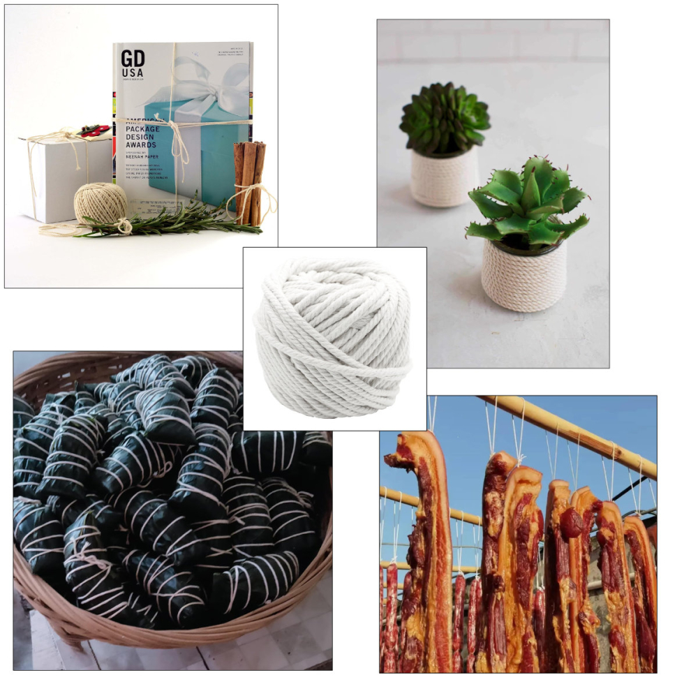 Sfoara Bumbac Alb, Ghem 90g, pentru Legat si Ambalat, Utilizare in Bucatarie, Arta si Gradina [5]