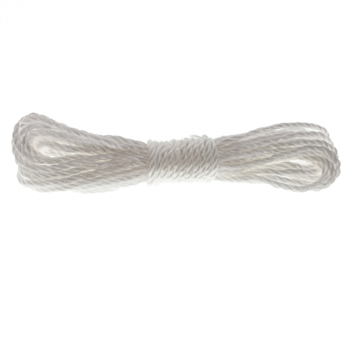 Sfoara din material termoplastic matasos, funie nylon rezistent, grosime 4mm, lungime 10 m , alba [2]