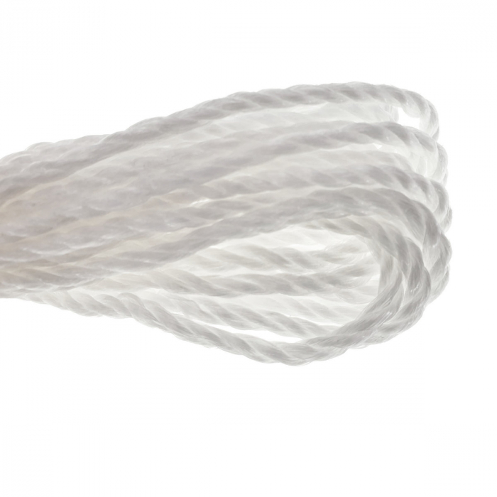 Sfoara din material termoplastic matasos, funie nylon rezistent, grosime 4mm, lungime 10 m , alba [3]