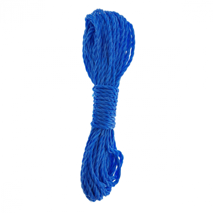 Sfoara din material termoplastic matasos, funie nylon rezistent, grosime 4mm, lungime 10 m , albastra [2]