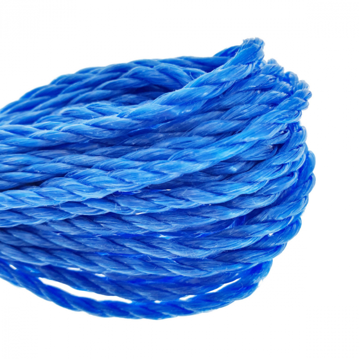 Sfoara din material termoplastic matasos, funie nylon rezistent, grosime 4mm, lungime 10 m , albastra [3]