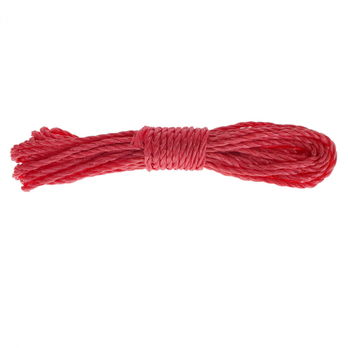 Sfoara din material termoplastic matasos, funie nylon rezistent, grosime 4mm, lungime 10 m, rosie [2]