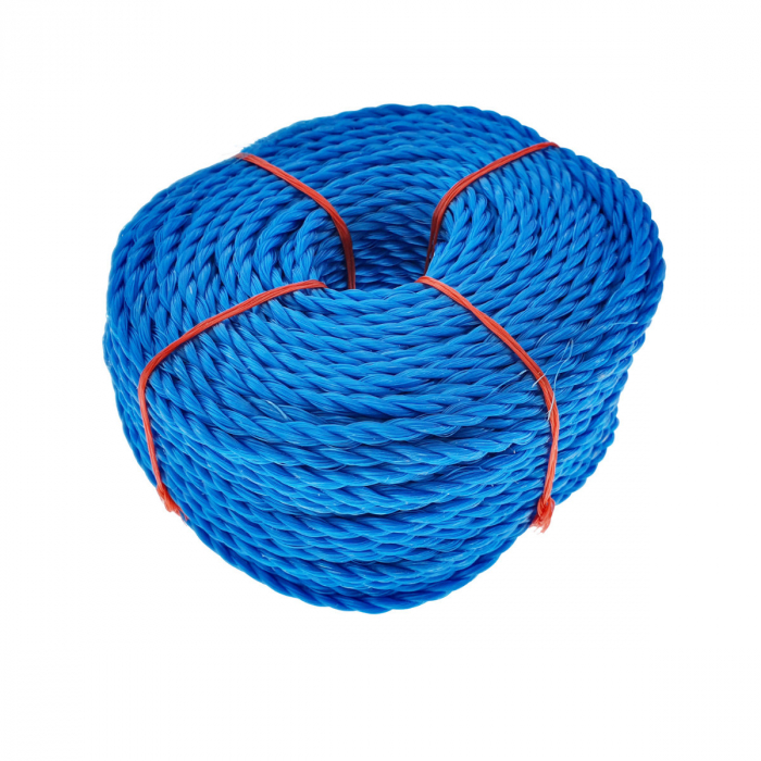 Sfoara din material termoplastic matasos, funie nylon rezistent, grosime 5mm, lungime 50 m , albastra [1]