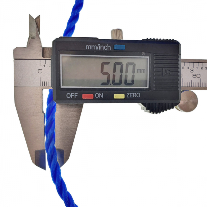 Sfoara din material termoplastic matasos, funie nylon rezistent, grosime 5mm, lungime 50 m , albastru intens [5]