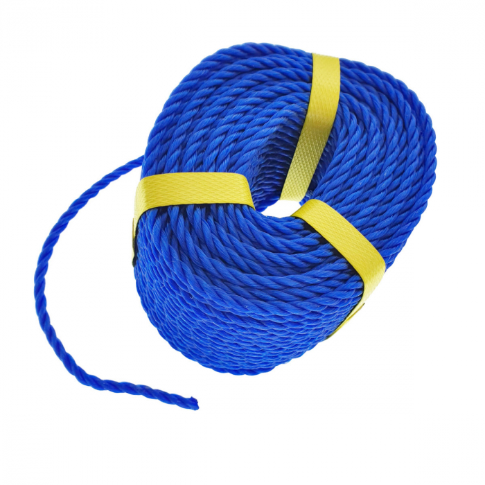 Sfoara din material termoplastic matasos, funie nylon rezistent, grosime 5mm, lungime 50 m , albastru intens [1]