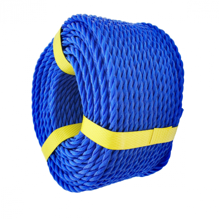 Sfoara din material termoplastic matasos, funie nylon rezistent, grosime 5mm, lungime 50 m , albastru intens [2]