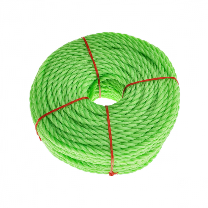 Sfoara din material termoplastic matasos, funie nylon rezistent, grosime 5mm, lungime 50 m , verde [2]