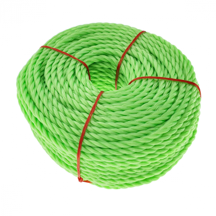 Sfoara din material termoplastic matasos, funie nylon rezistent, grosime 5mm, lungime 50 m , verde [4]